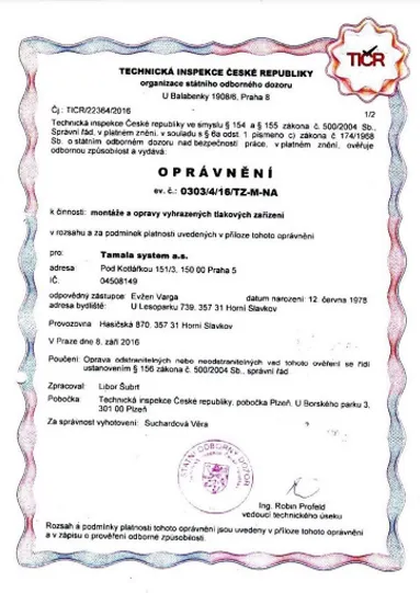 Oprávnění TIČR