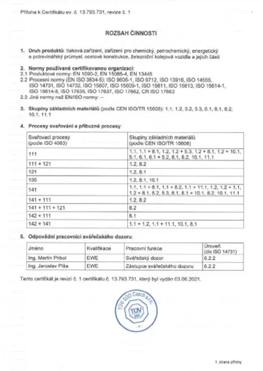 Rozsah EN ISO 3834-2